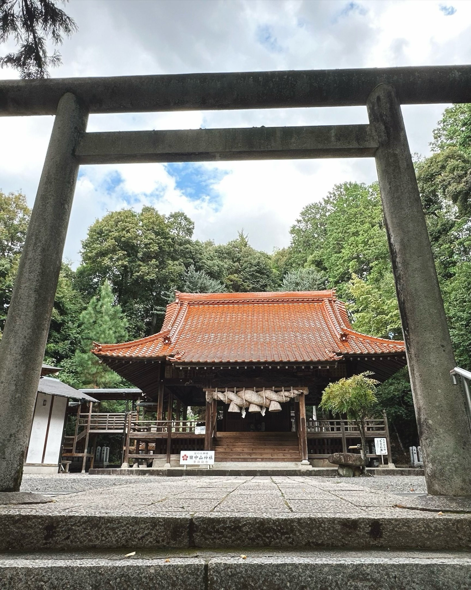 田中山神社の鳥居と社殿